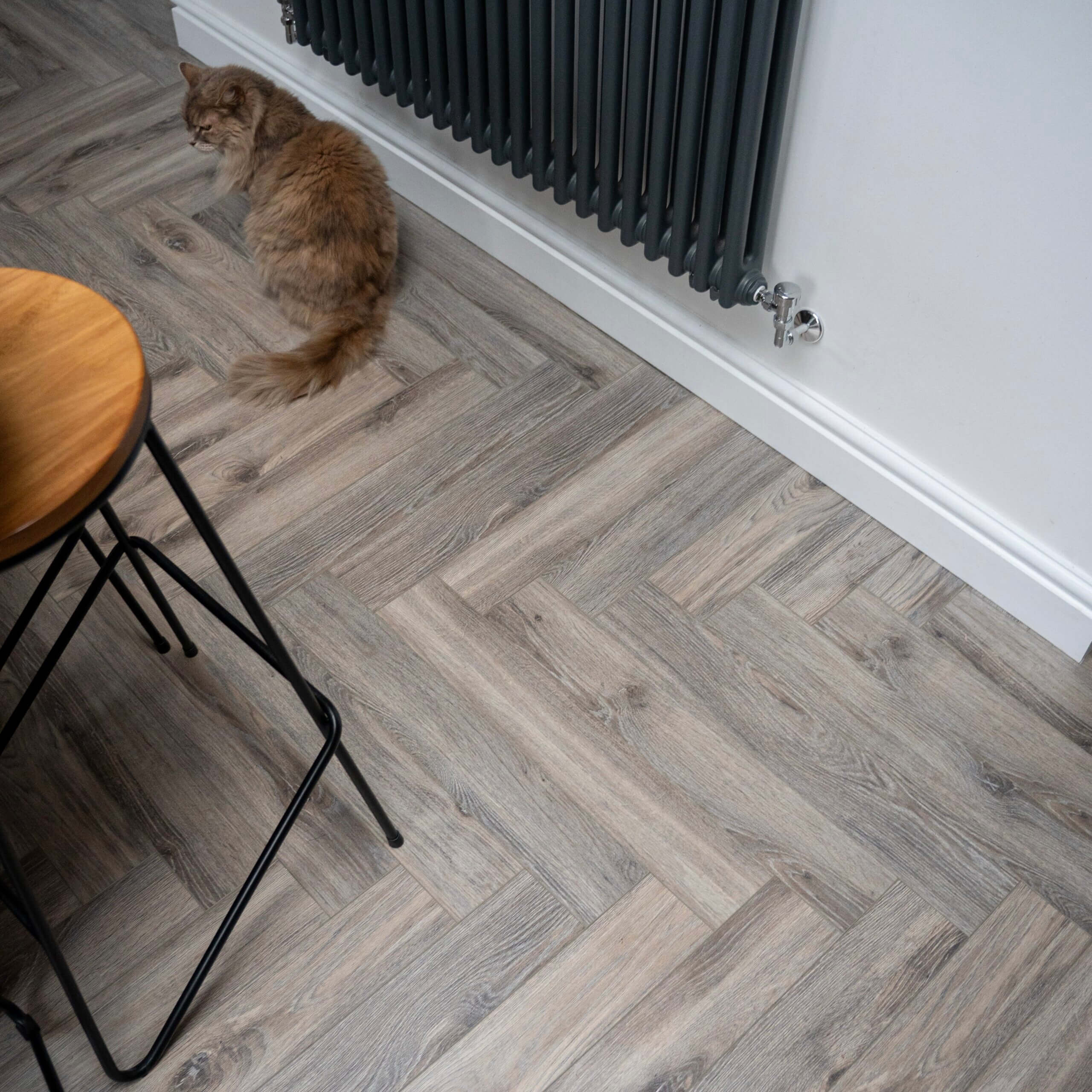 Volcanic Grey Oak 12mm Herringbone Laminate Flooring